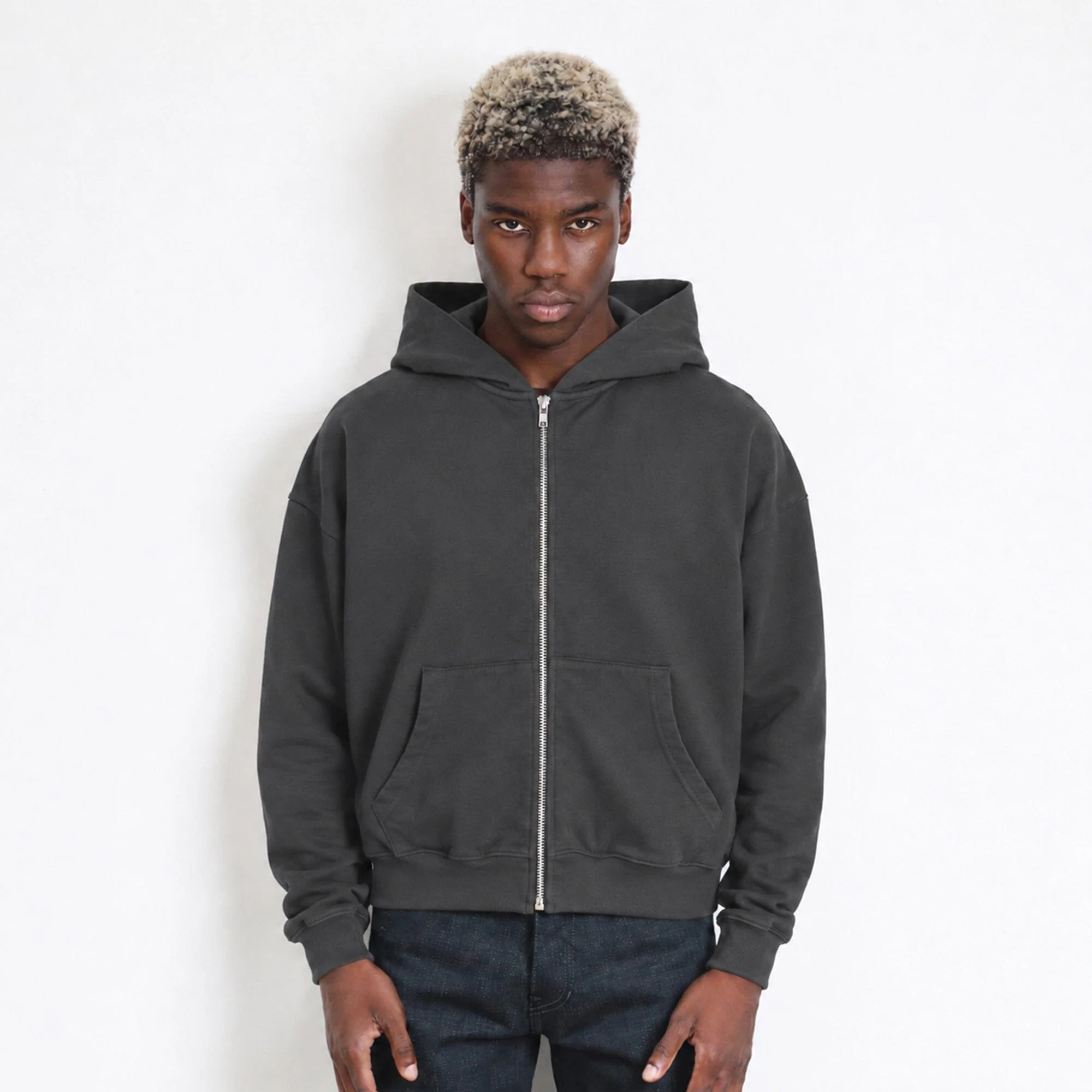 Bleecker Cinched Crop Zip-Up | Relaxed. Drop-Shoulder