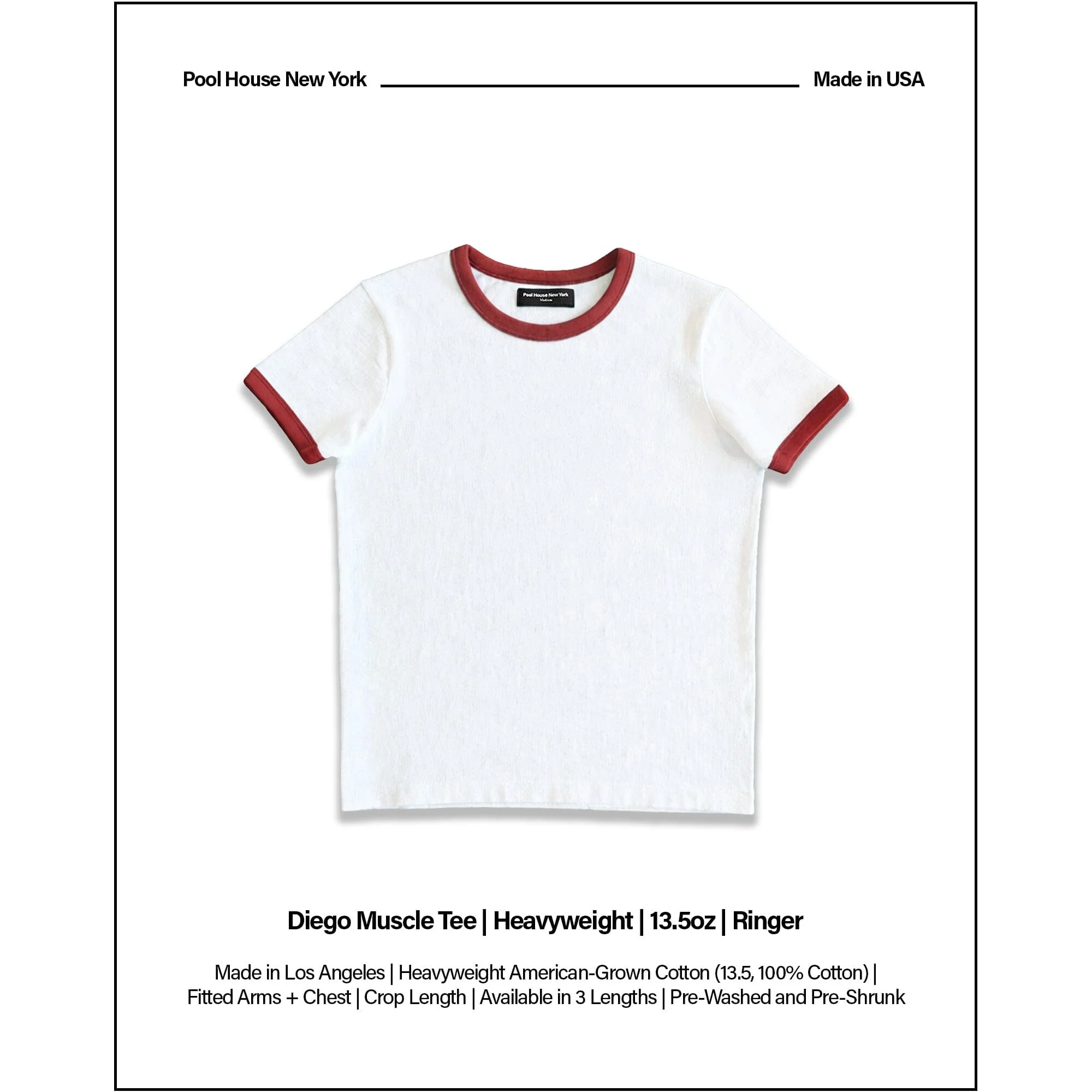 Diego Muscle Tee | Heavyweight | 13.5oz | Ringer - Image 2