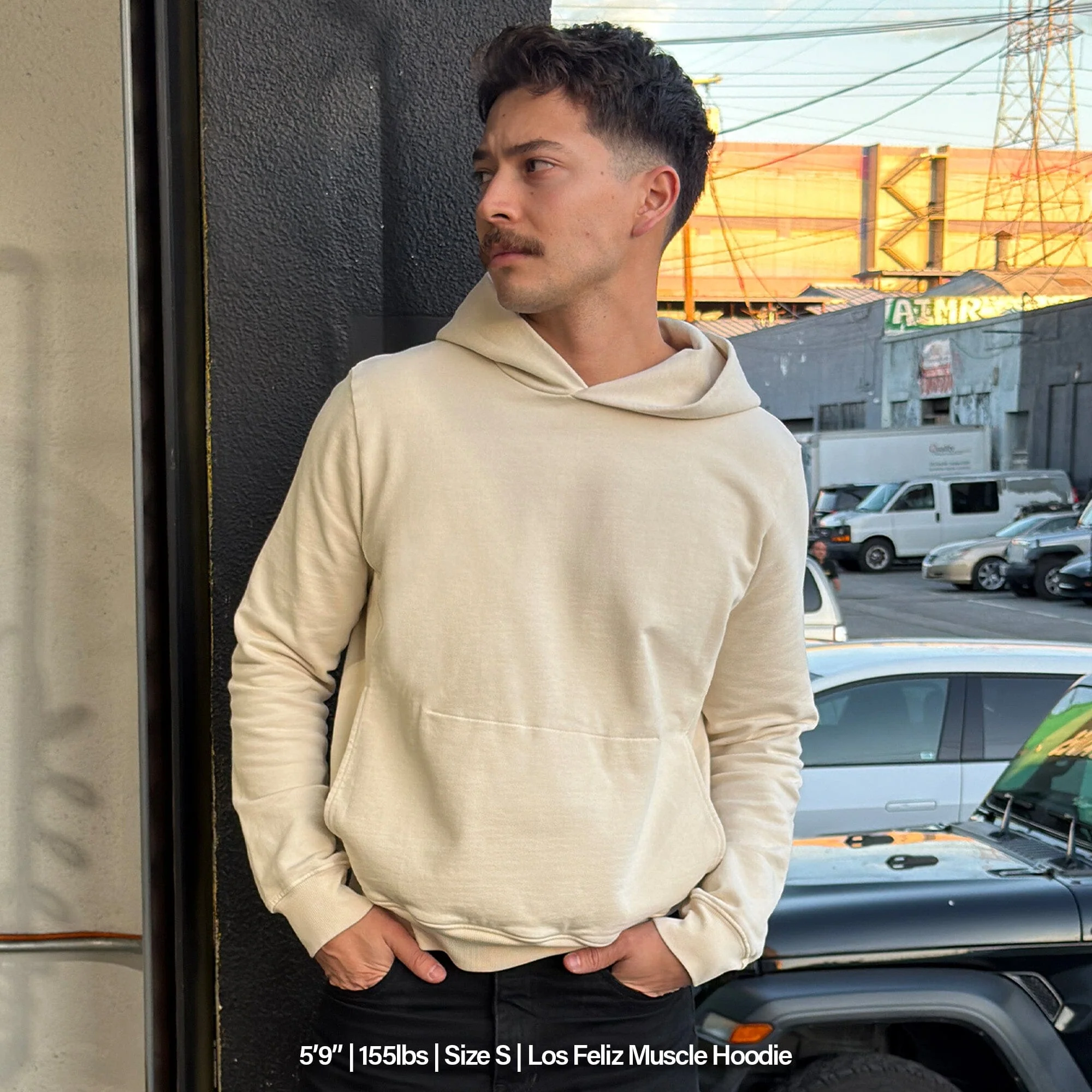 Los Feliz Crop Muscle Hoodie | Fitted - Image 5