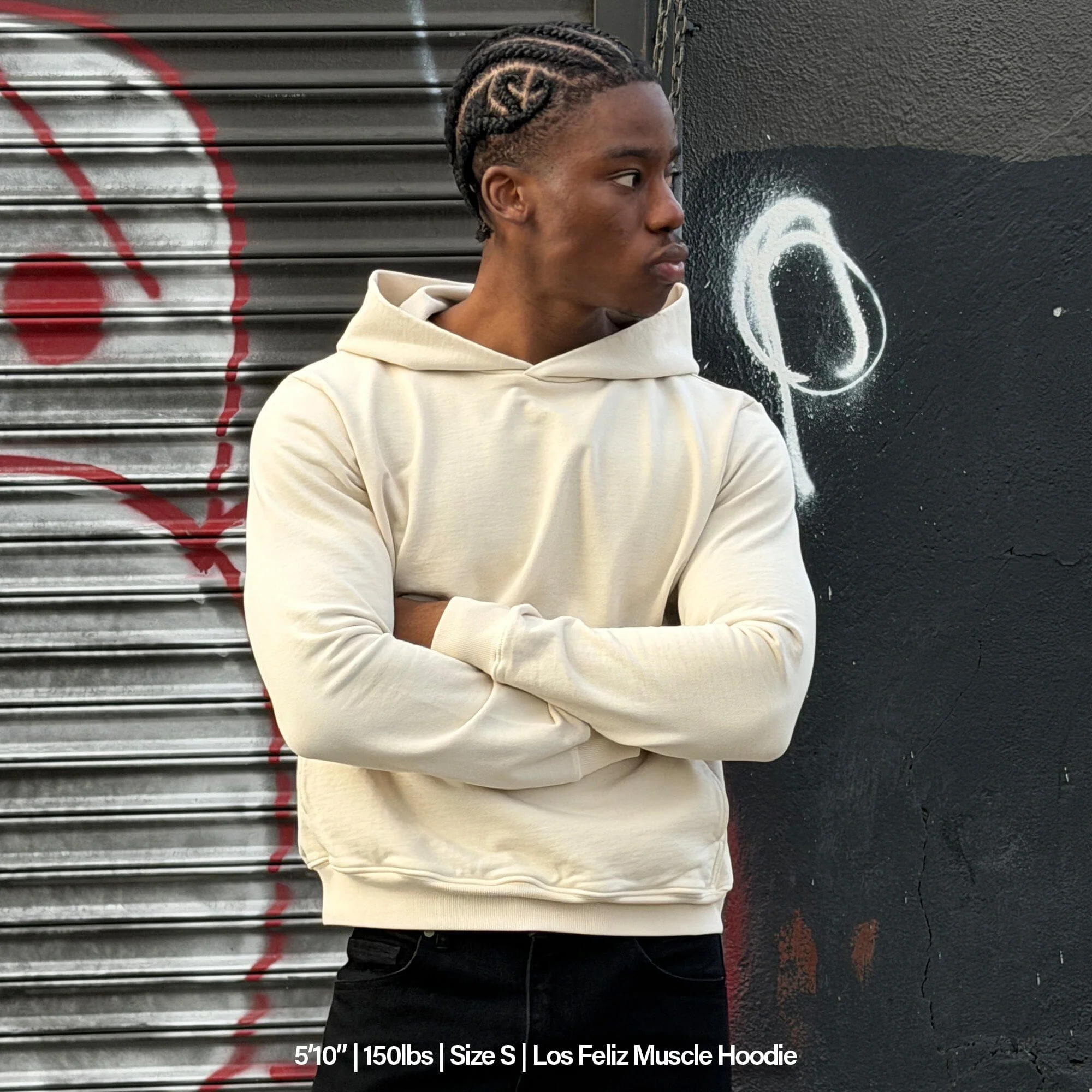 Los Feliz Crop Muscle Hoodie | Fitted - Image 4