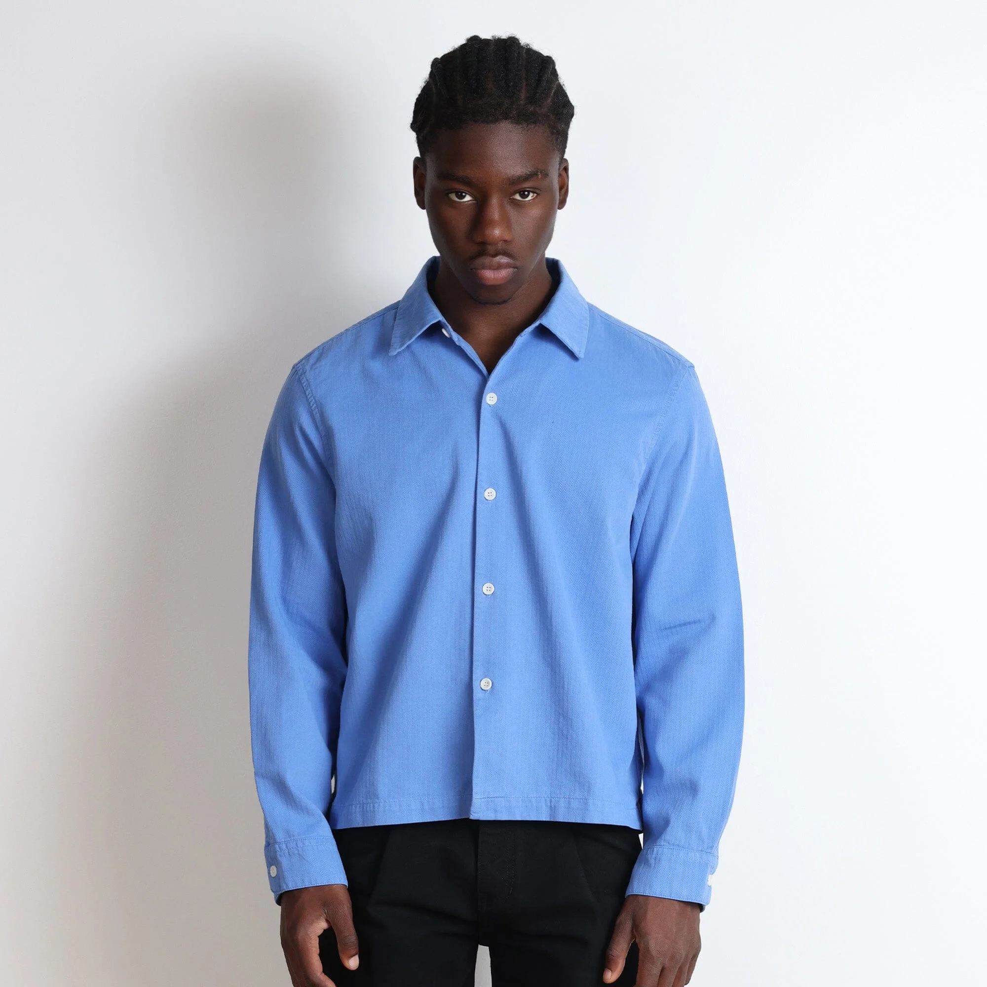 Newport Crop Button-Up II | Japanese Herringbone Twill