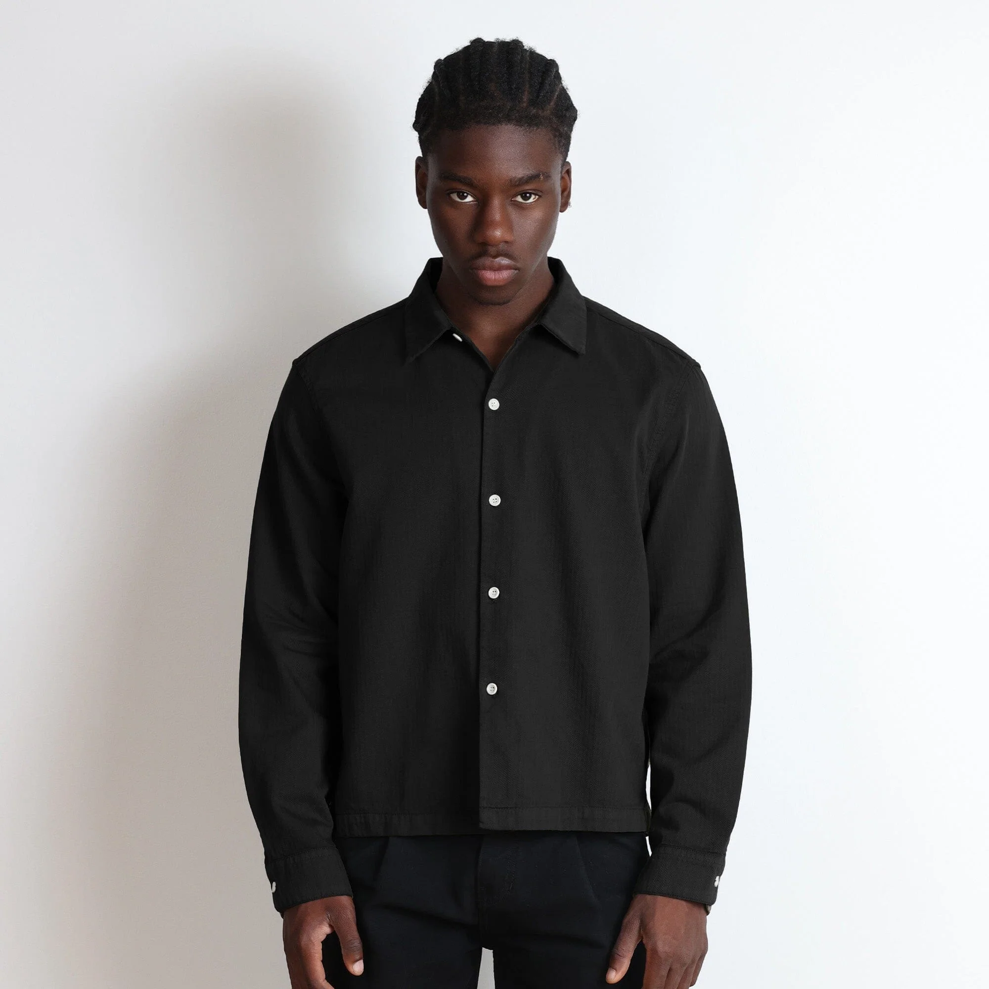 Newport Crop Button-Up II | Japanese Herringbone Twill
