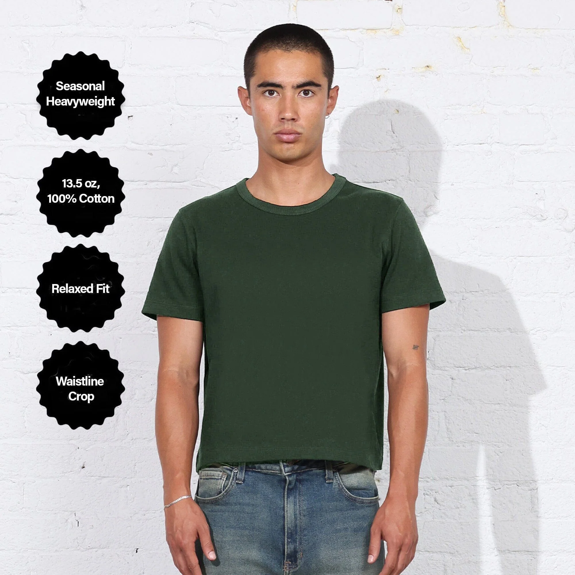 Larchmont Boxy Crop Tee | Heavyweight | 13.5oz