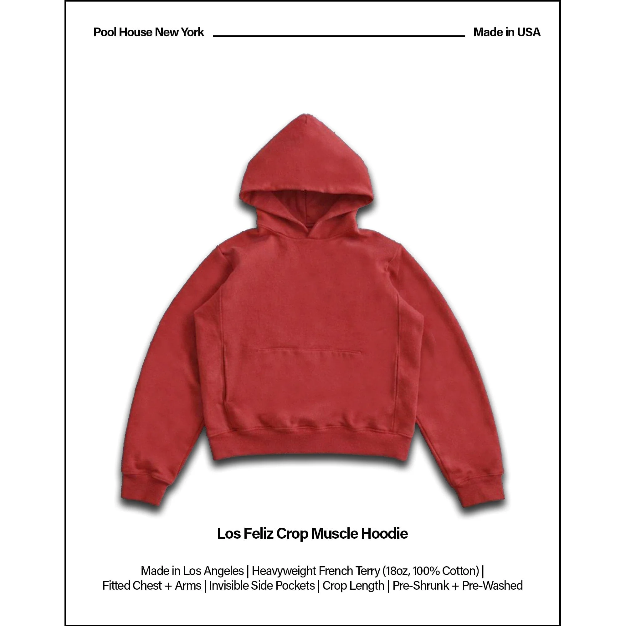 Los Feliz Crop Muscle Hoodie | Fitted - Image 2