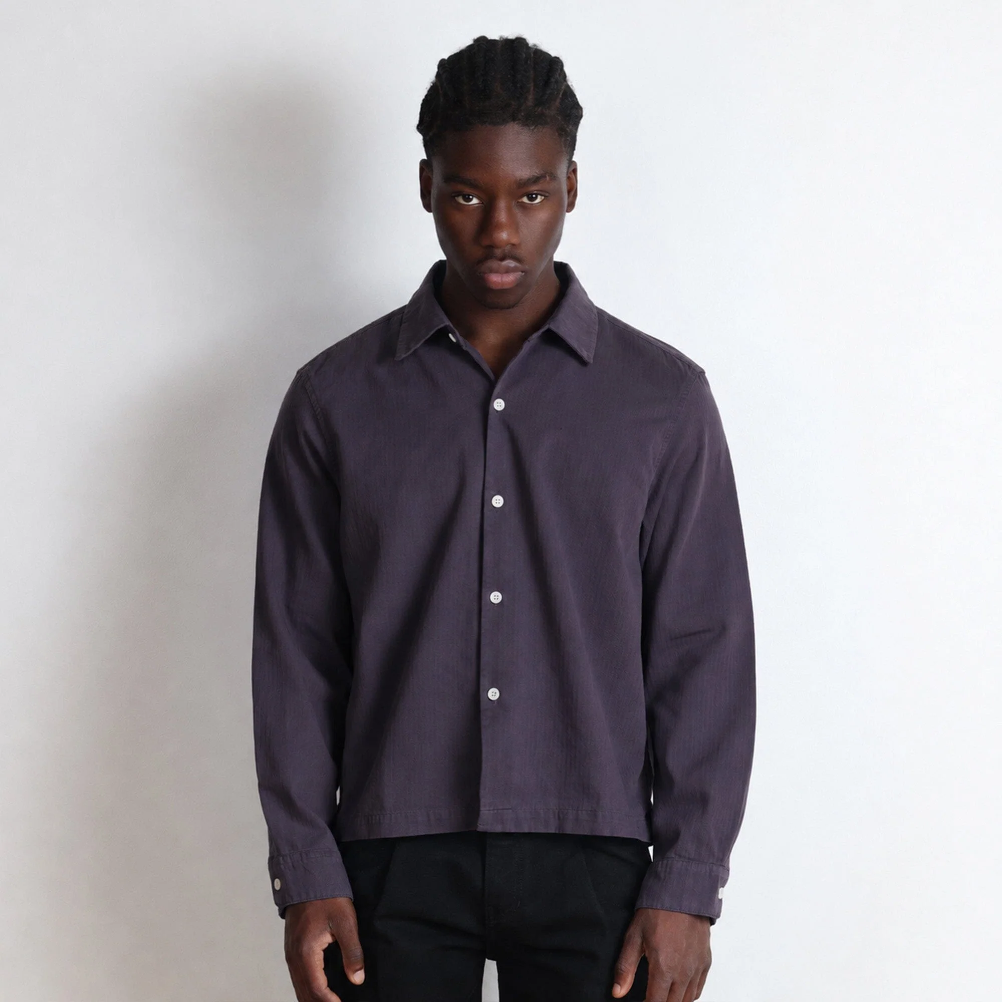 Newport Crop Button-Up II | Japanese Herringbone Twill