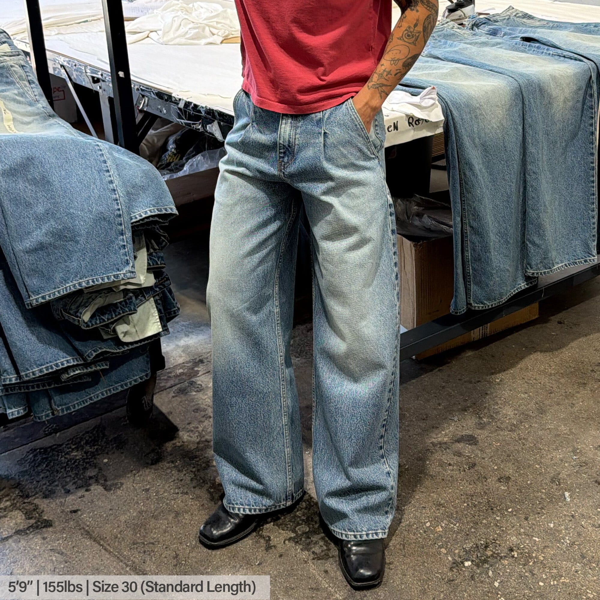 Shibuya Pleated Jeans | Straight-Wide Leg - Image 7