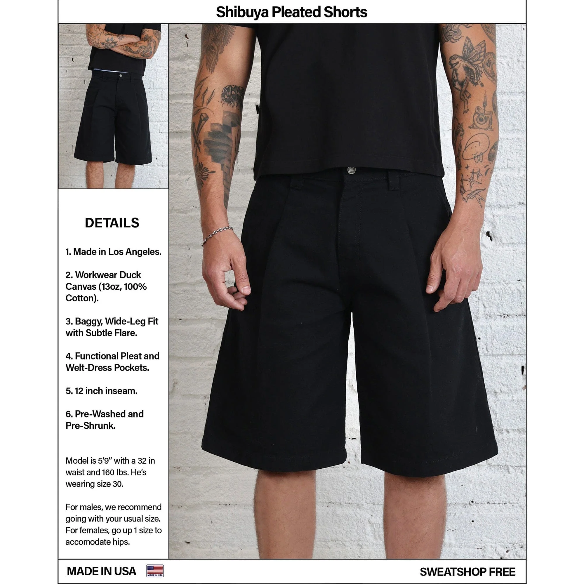 Shibuya Pleated Shorts | Baggy. Wide-Leg - Image 8