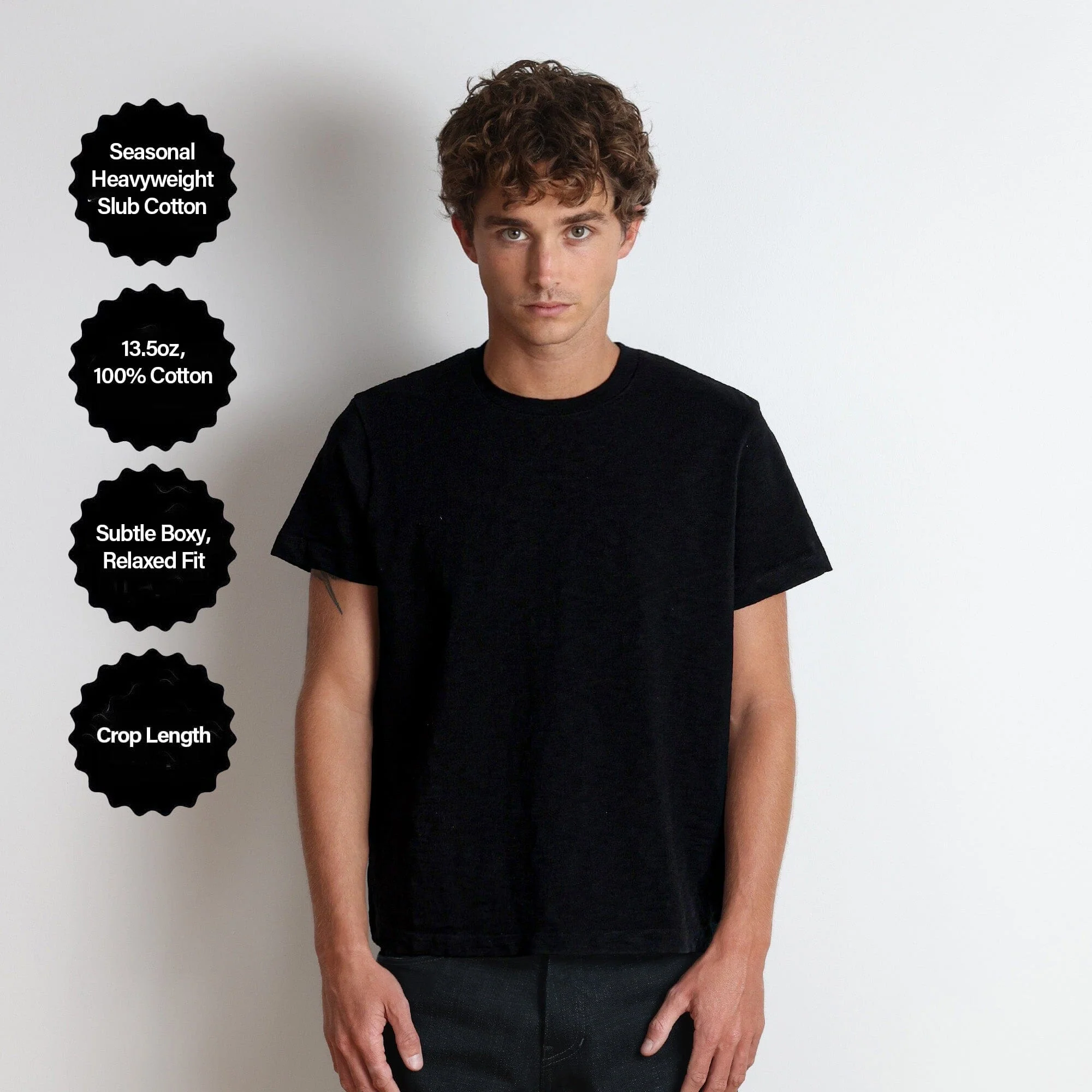 Silverlake Crop Tee III | Boxy. Relaxed Fit | Heavyweight Slub