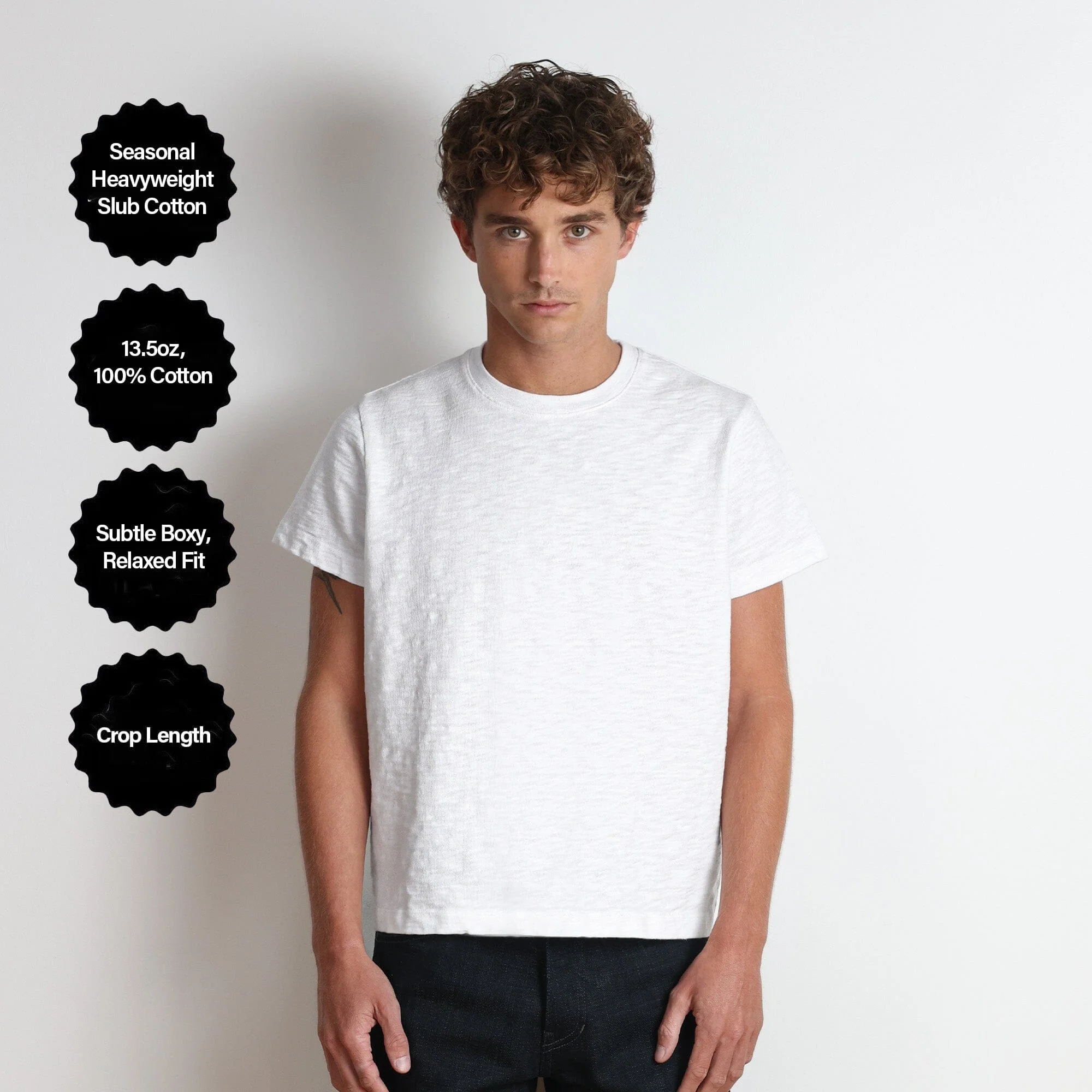 Silverlake Crop Tee III | Boxy. Relaxed Fit | Heavyweight Slub