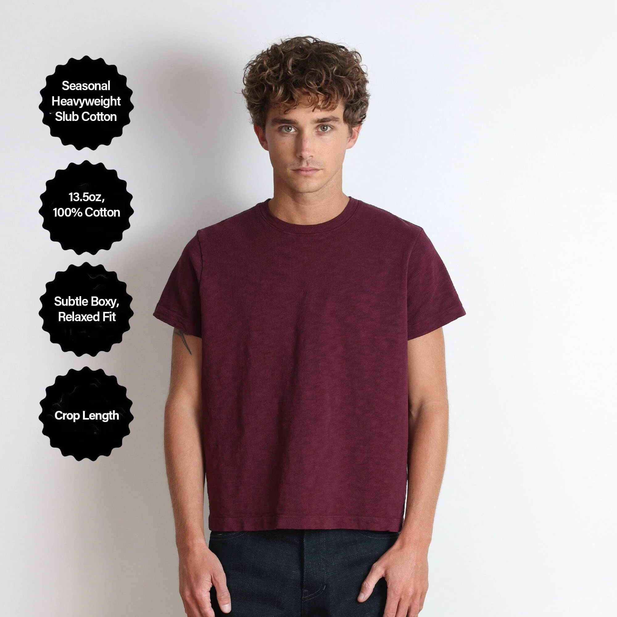 Silverlake Crop Tee III | Boxy. Relaxed Fit | Heavyweight Slub