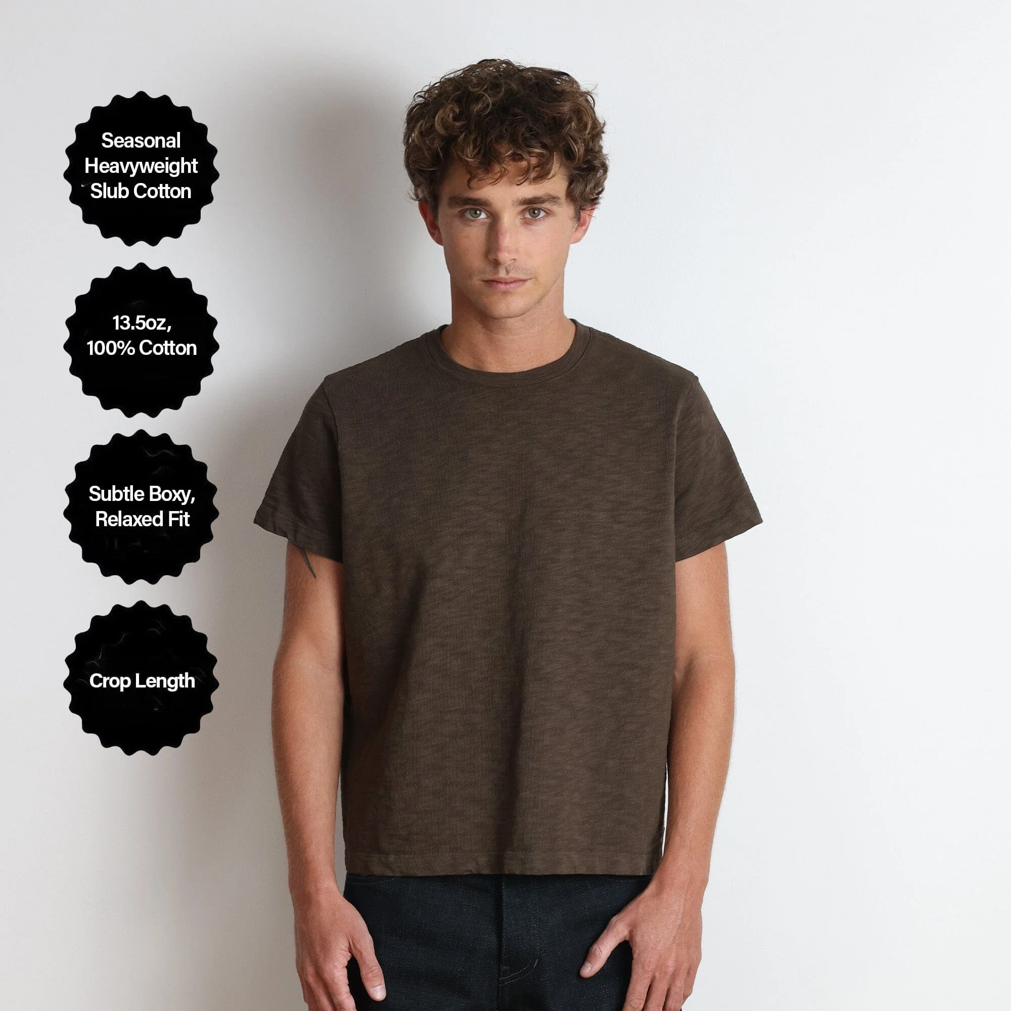 Silverlake Crop Tee III | Boxy. Relaxed Fit | Heavyweight Slub
