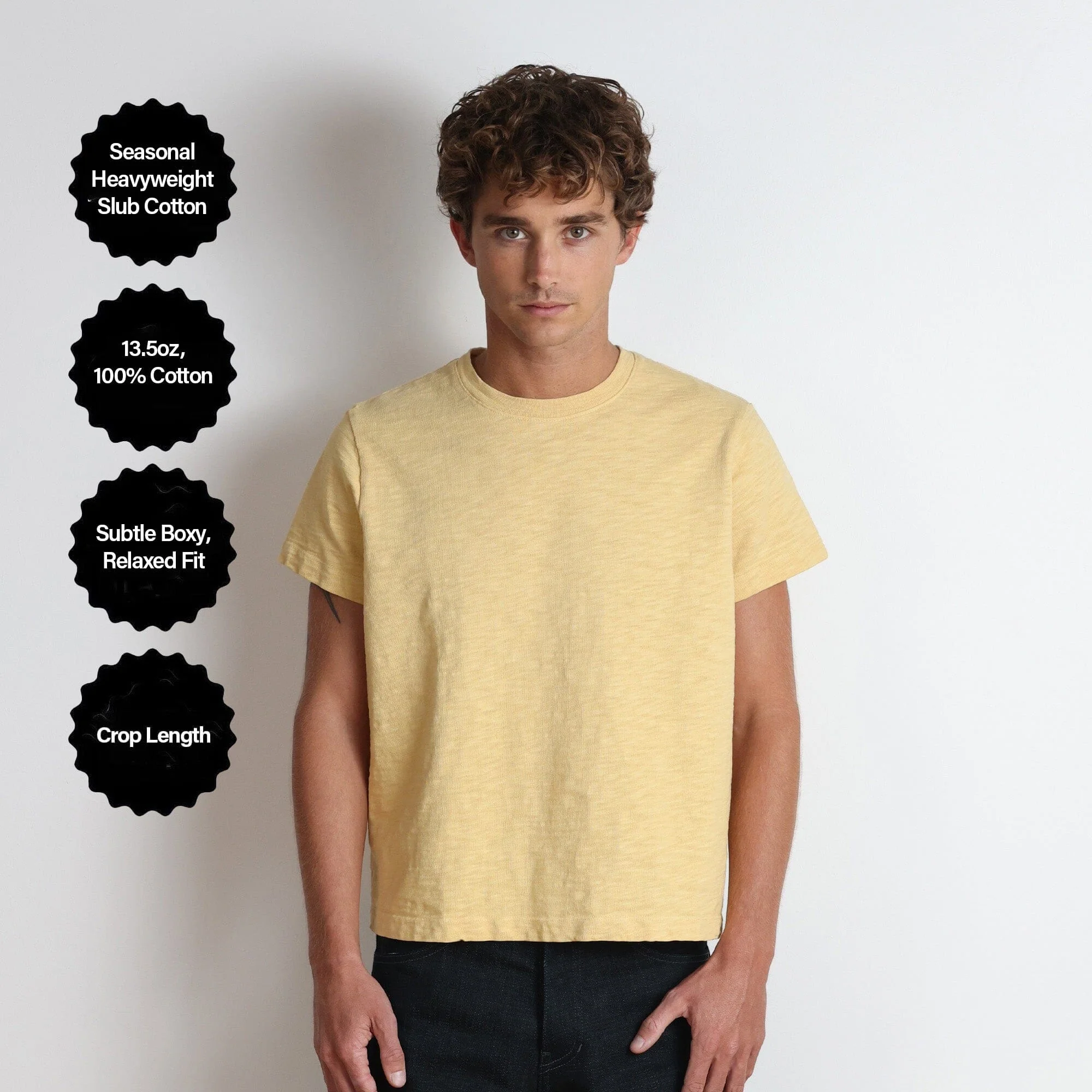 Silverlake Crop Tee III | Boxy. Relaxed Fit | Heavyweight Slub