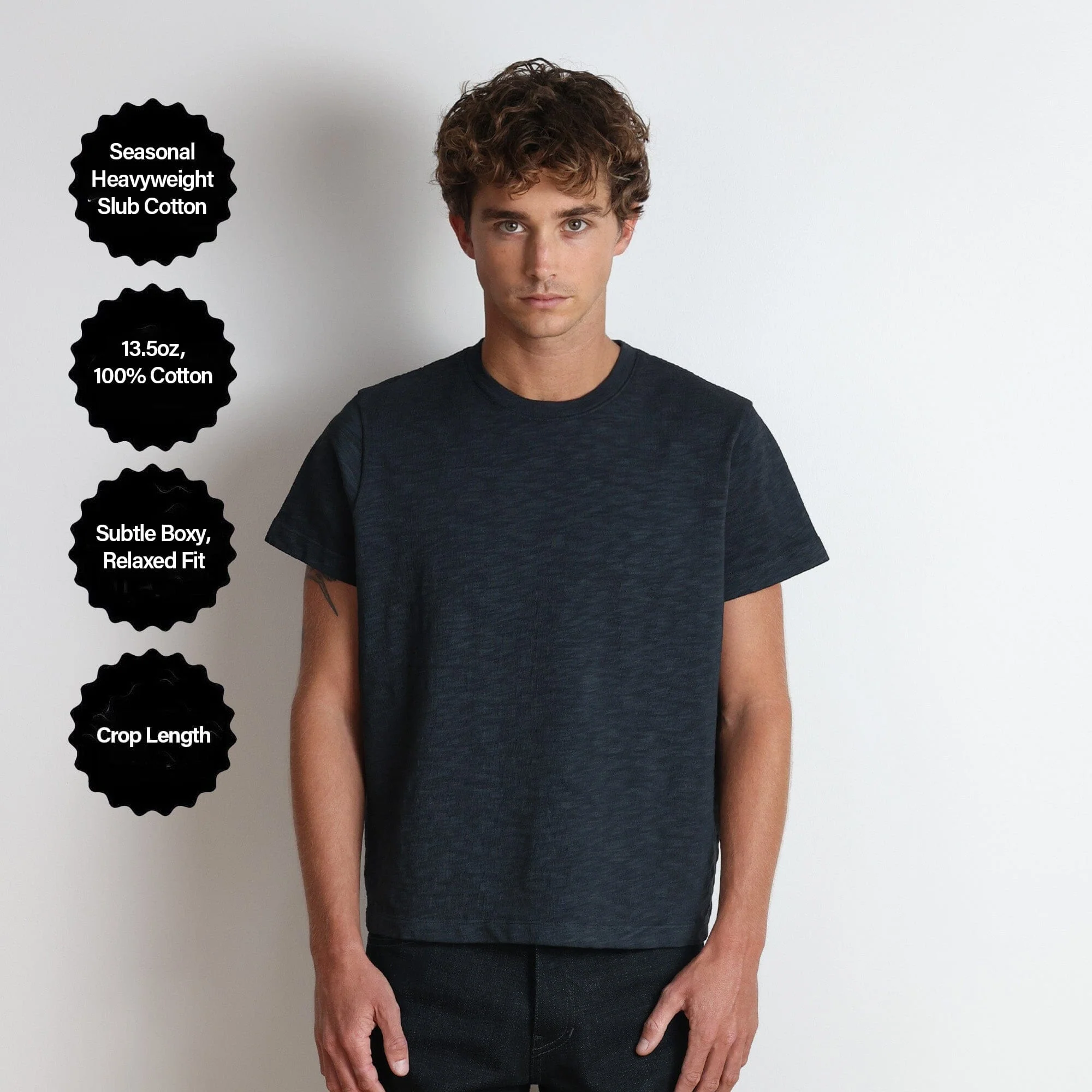 Silverlake Crop Tee III | Boxy. Relaxed Fit | Heavyweight Slub