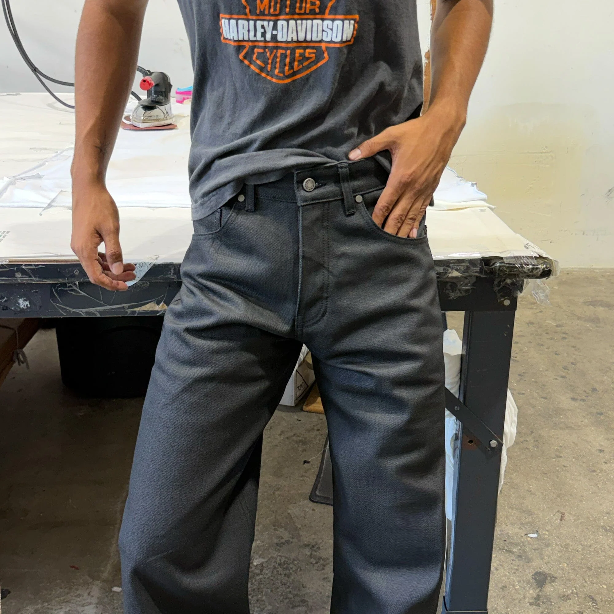 Tokyo Jeans | Straight-Wide | Waxed Crosshatch - Image 8